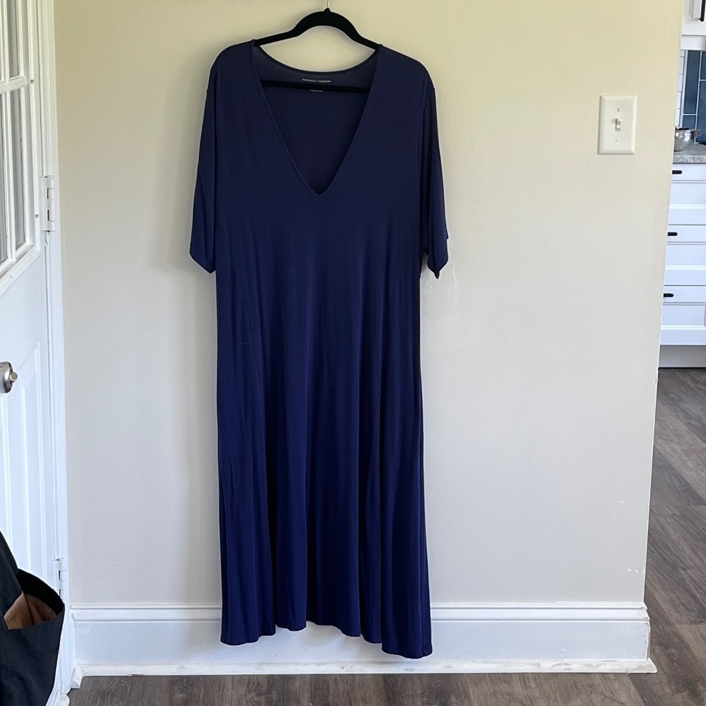 Universal Standard Poise V Neck Midi Dress - True Blue Size L (22W-24W)